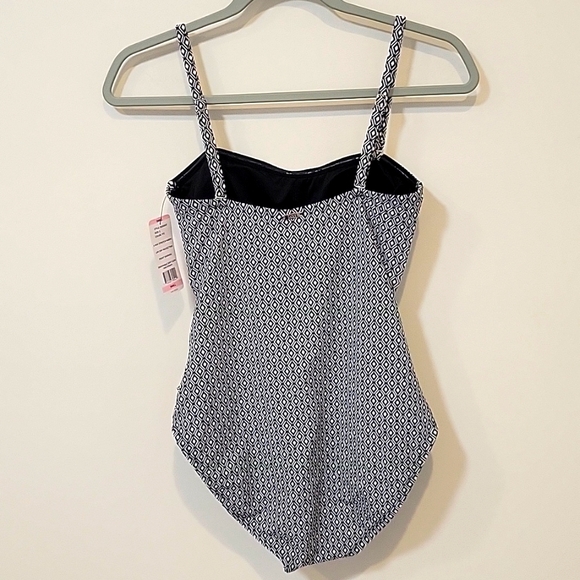 DKNY One Piece Swimsuit Stretch UPF Protection Black/White Small NWT - Picture 7 of 8